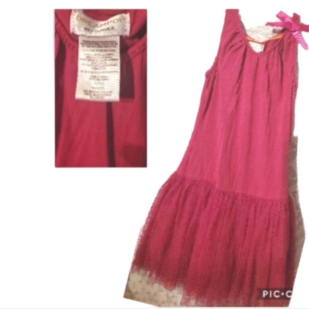 10/12 berry pink colored dress with tull